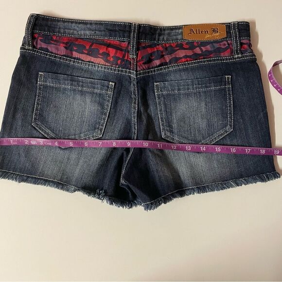 Allen B. by Allen Schwartz Red & Dark Blue Denim Cut Off Shorts Size 4 EUC - Picture 8 of 14